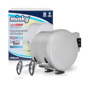 Minky Homecare Outdoor Retractable Dual Clothesline - Heavy Duty PVC Coated Line - Energy and Space Saving Removable Laundry Drying Line - 2 x 49 Feet
