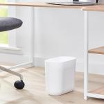 iDesign Slim Oval Plastic Waste Basket The Cade Collection, 10.56” x 5.5” x 9.77”, White