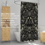 Goth Skull Halloween Shower Curtain, Black and Gold