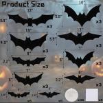 Halloween Bat Wall Decor - 36 Lighted Stickers