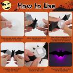 Halloween Bat Wall Decor - 36 Lighted Stickers