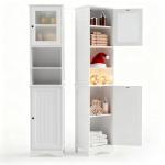 Gizoon 67" Tall White Bathroom Storage Cabinet
