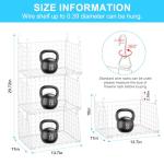 3-Tier Hanging Laundry Basket Organizer：Foldable Wire Shelf Laundry Room Organizer with 360°Rotating Hooks Space Saving Over Washer and Dryer Shelves - Laundry Organization and Storage, White Patent