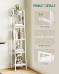 5-Tier Freestanding Ladder Shelf with Hooks
