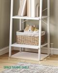 5-Tier Freestanding Ladder Shelf with Hooks