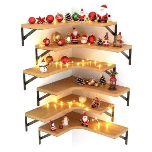 LEOPO Set of 6 Corner Floating Shelves