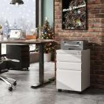 DEVAISE 3-Drawer Mobile File Cabinet (Under Office Desk), Assembled Except Casters, Fits Letter/Standard Sizes, White