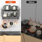 28-Inch Wall-Mounted Pot Rack with Hooks