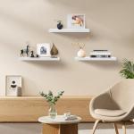 Upassion Set of 3 White Floating Wall Shelves