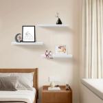 Upassion Set of 3 White Floating Wall Shelves