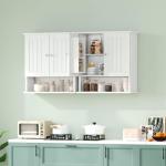 Wall-Mounted Cabinet with Adjustable Shelves, White
