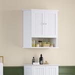 Wall-Mounted Cabinet with Adjustable Shelves, White