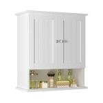 Wall-Mounted Cabinet with Adjustable Shelves, White