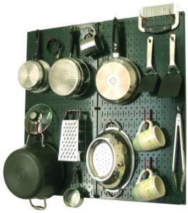 Colorful Kitchen Pegboard Organizer for Pots and Pans