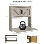 Gray Wall Mounted Desk with LED Light