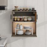 Gray Wall Mounted Desk with LED Light