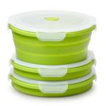 Collapsible Silicone Food Storage Containers - Set of 3