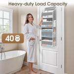 SpaceHacks 1 Pack Over The Door Organizer, Hanging Storage Organizer with Clear Window, 40lb Ultra Sturdy Large Capacity Room Organizer for Pantry Laundry Bathroom Nursery Closet Baby Essential (Grey)