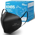 50 Pack Black KN95 Face Masks, 5-Ply Protection