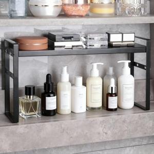 Expandable Metal Medicine Cabinet Organizer Shelf - Black