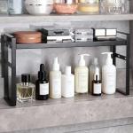 Expandable Metal Medicine Cabinet Organizer Shelf - Black