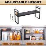 Expandable Metal Medicine Cabinet Organizer Shelf - Black