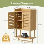 Bamboo Wall-Mounted Bathroom Storage Cabinet with Towel Bar