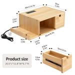 Afuly Floating Nightstand with Charging Station, Modern Night Stand with Drawer Wall Mounted Bedside End Table, Solid Wood Nightstand Side Table Shelf for Bedroom Natural Wooden Decor