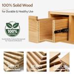 Afuly Floating Nightstand with Charging Station, Modern Night Stand with Drawer Wall Mounted Bedside End Table, Solid Wood Nightstand Side Table Shelf for Bedroom Natural Wooden Decor