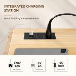 Afuly Floating Nightstand with Charging Station, Modern Night Stand with Drawer Wall Mounted Bedside End Table, Solid Wood Nightstand Side Table Shelf for Bedroom Natural Wooden Decor