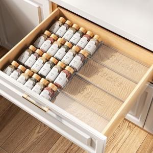4-Tier Clear Acrylic Spice Drawer Organizer Set