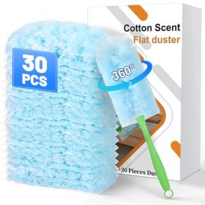 30PCS Disposable Dusters Refills Compatible with Swiffer,Bulk Heavy Duty 360 Degree Duster Replacement Head for Blinds Ceiling Fans and Furniture Dusting