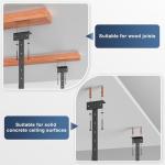 Jusgym 45-Inch x 45-Inch Overhead Garage Storage Rack, 17"-28" Height Adjustable Garage Storage Organization Systerm, Heavy Duty Metal Garage Ceiling Storage Racks, 250LBS Weight Capacity, Black