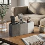 MyGift Modern Gray-Tone Concrete Desktop Pencil Holder Cup and Pen Holder, Office Stationery Organizer, Set of 3