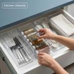 8-Pack Clear Stackable Drawer Organizer Bins