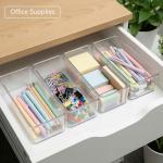 8-Pack Clear Stackable Drawer Organizer Bins
