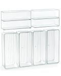 8-Pack Clear Stackable Drawer Organizer Bins