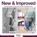 BLACK+DECKER Over The Door Expandable Telescopic Drying Rack, Clothes Organizer, Towel Hanger, Laundry, Collapsible, Gray