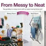 BLACK+DECKER Over The Door Expandable Telescopic Drying Rack, Clothes Organizer, Towel Hanger, Laundry, Collapsible, Gray