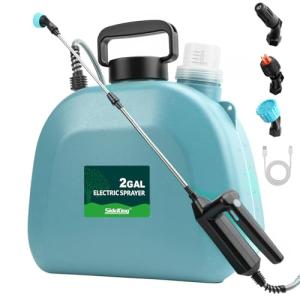 SideKing 2 Gallon Battery Powered Garden Sprayer, Powful Electric Backpack Sprayer, Water Pump Sprayers for Weed, Lawn, Yard, Pesticide, Plant, Fertilizer, Plant, Herbicide, Watering, Cleaning