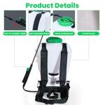 REALWORK 4-Gallon Backpack Sprayer with Padded Shoulder Strap for Pests & Weeds, Watering Garden, and Spraying Plants, in Translucent White