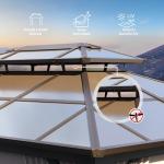 YOLENY 10'x13' Hardtop Gazebo, Outdoor Polycarbonate Double Roof Canopy, Aluminum Frame Permanent Pavilion with Curtains and Netting, Sunshade for Garden, Lawns, Patio