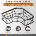 MAXIFFE 3-Pack Corner Shower Caddy Organizers - Black