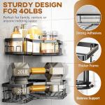 MAXIFFE 3-Pack Corner Shower Caddy Organizers - Black