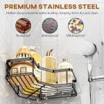 MAXIFFE 3-Pack Corner Shower Caddy Organizers - Black