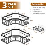 MAXIFFE 3-Pack Corner Shower Caddy Organizers - Black
