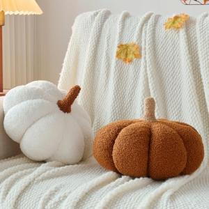 Pumpkin Shaped Throw Pillows for Halloween Decor