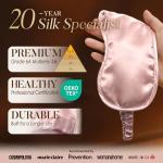 LULUSILK Mulberry Silk Sleep Eye Mask & Blindfold with Elastic Strap/Headband, Soft Eye Cover Eyeshade for Night Sleeping, Travel, Nap(Pink)