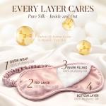 LULUSILK Mulberry Silk Sleep Eye Mask & Blindfold with Elastic Strap/Headband, Soft Eye Cover Eyeshade for Night Sleeping, Travel, Nap(Pink)