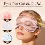 LULUSILK Mulberry Silk Sleep Eye Mask & Blindfold with Elastic Strap/Headband, Soft Eye Cover Eyeshade for Night Sleeping, Travel, Nap(Pink)